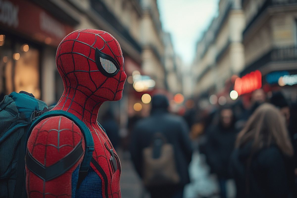 La magie du pixel Spiderman dans les rues de Paris